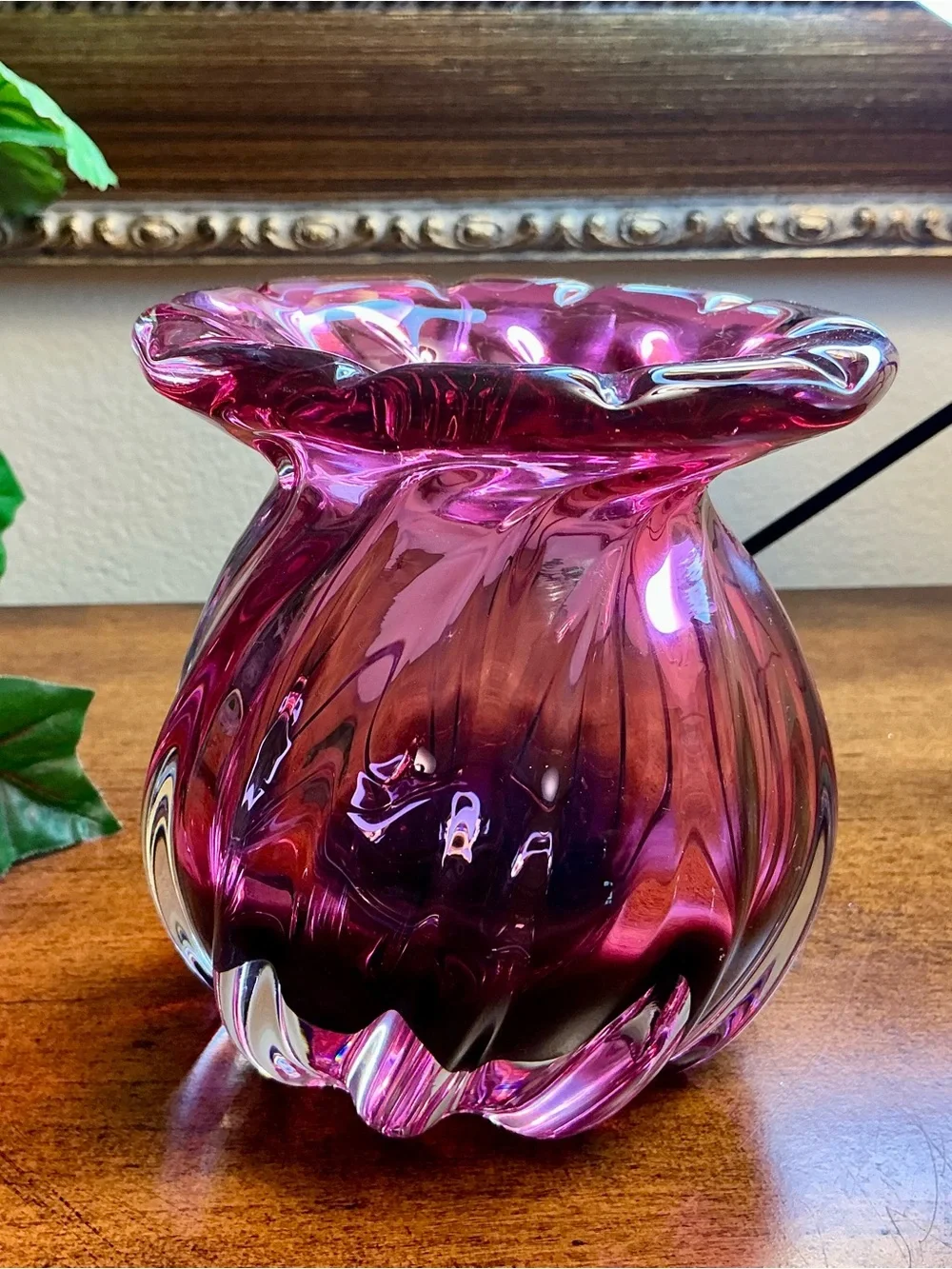 Vintage Mid Century Chribska Art Glass Vase